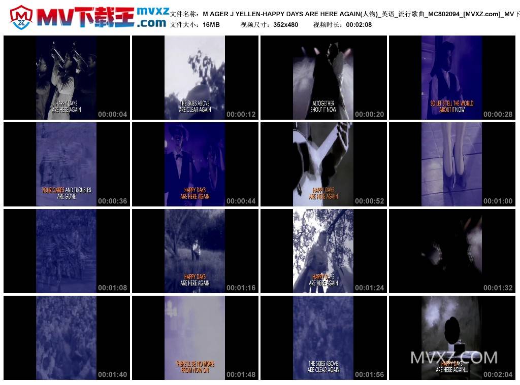 M AGER J YELLEN-HAPPY DAYS ARE HERE AGAIN(人物)_英语_流行歌曲_MC802094